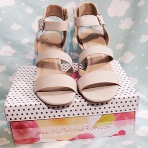 NWT Delicious User S Faux Wooden Wedge Sandals